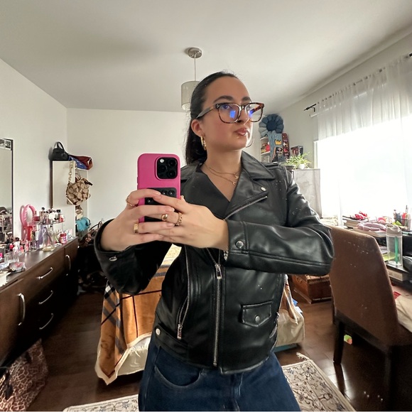 Faux leather moto jacket - Picture 2 of 11